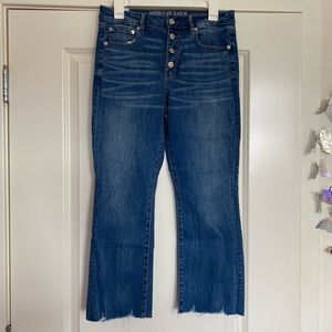 American Eagle super stretch high rise cropped flare jeans